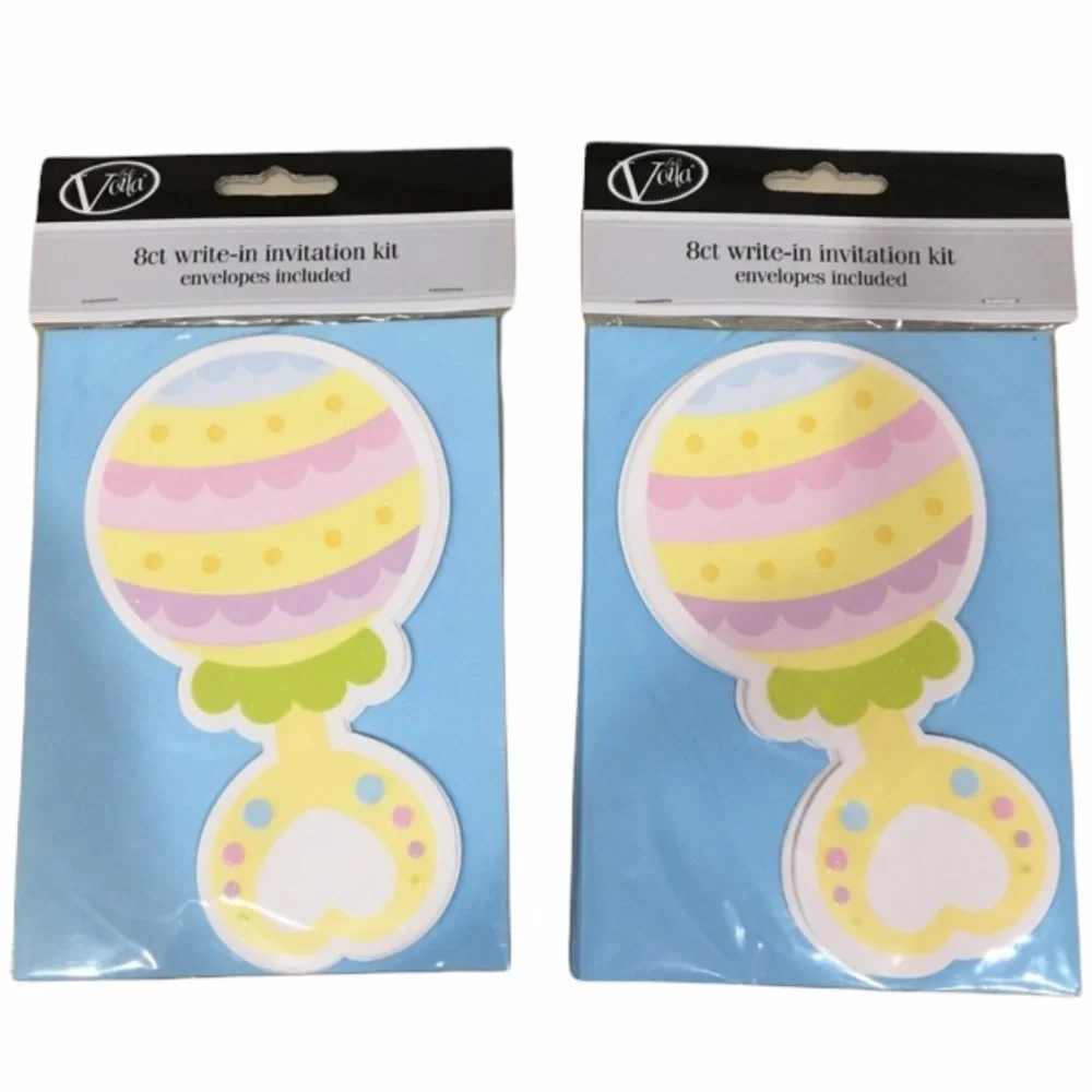 Baby Rattle Party Invitations Baby Shower / Reveal